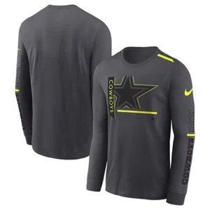 T-shirt manica lunga Dallas Cowboys Nike Volt antracite Dri Fit - Foto 1 di 3