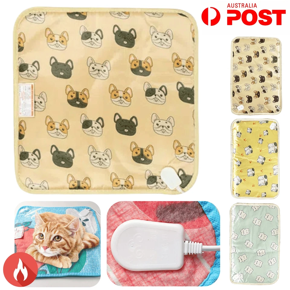 Pet Electric Heating Pad Waterproof Heated Mat Dog Cat Warm Cushion Blanket Bed - Image 1 of 4