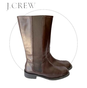 J. CREW Botas de Cuero Marrón Cuero Genuino Botas de Montar Media Pantorrilla Para Mujer Talla 7.5 - Imagen 1 de 8