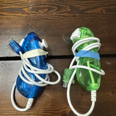 ROCK CANDY Nintendo Wii Nunchucks Transparent Green & Blue (Lot Of 2)  - Image 1 of 3