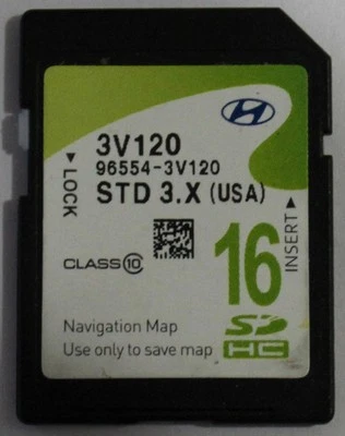 Hyundai Azera 2011 2012 2013 2014 Factory NAV Navigation Map SD Card 96554-3V120 - Image 1 of 2