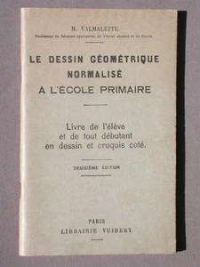 Dessin géométrique normalisé à l'école primaire - Valmalette - 1941 Croquis - Imagen 1 de 1