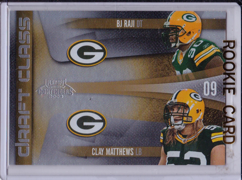 CLAY MATTHEWS & B.J. RAJI ROOKIE CARD Green Bay Packers 2009 Football DUAL RC! - Image 1 of 1