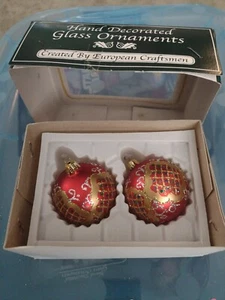 Hand Painted Glass Ornaments - Picture 1 of 3