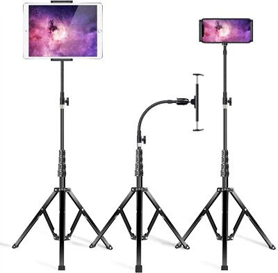 Metal iPad Tripod Stand & Adjustable 72’’ Gooseneck Tablet Floor Stand Holder, H - image 1 of 4