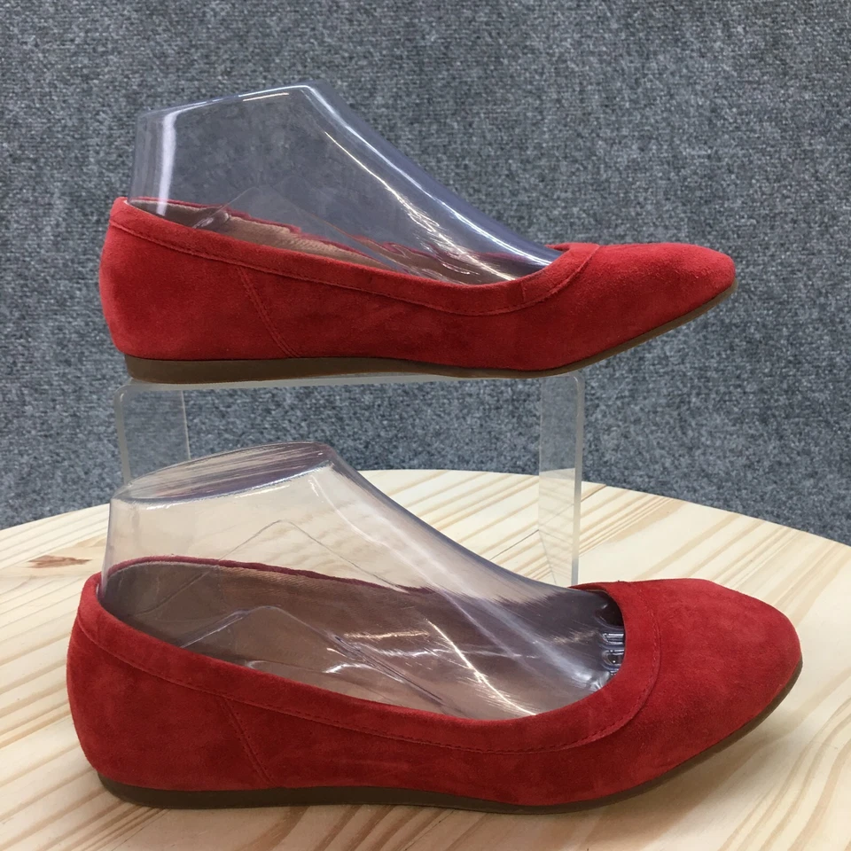 Zapatos Crown Vintage Para Mujer 6.5 M Melidee Informales Sin Cordones Ballet Pisos Rojo Gamuza Foto 1 de 4