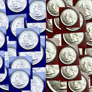 2007 P+D Washington Quarter ~ Satin Strike from Mint Set ~ One Roll (20+20 each) - Picture 1 of 1