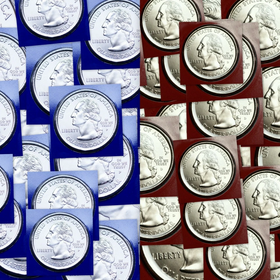 2007 P+D Utah Quarter ~ Satin Mint Strike from Mint Set ~ One Roll (20+20 each) - Image 1 of 1