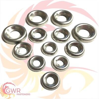 No.6,8,10,12 SCREW CUP WASHERS COUNTERSUNK SCREWS FINISHING A2 STAINLESS STEEL • 17.31£