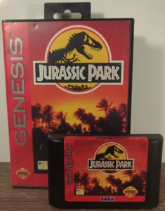 Jurassic Park (Sega Genesis, 1993) Cartridge and Case - Picture 1 of 10