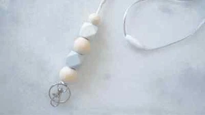 Lanyard, Silicone Beaded Lanyard, ID Badge Lanyard, Teacher Lanyard - Picture 1 of 4