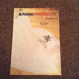 BABYS PATONS C8009 2 PLY OR 3 PLY BABYS SHAWL KNITTING PATTERN 120 X120CM 47 X47