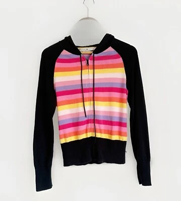 Tommy Hilfiger Mujer Grande Retro Y2K Colorido Rayas Sudadera con Capucha Cremallera Tejido Chaqueta Foto 1 de 4