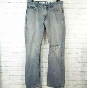 Express Jeans Men's Size 34W x 34L Classic Fit Boot Leg, Medium Wash Distressed - Picture 1 of 11
