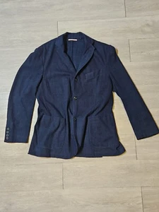 Giacca blazer Apolis Global Citizen lana indaco uomo taglia large made in USA - Foto 1 di 6