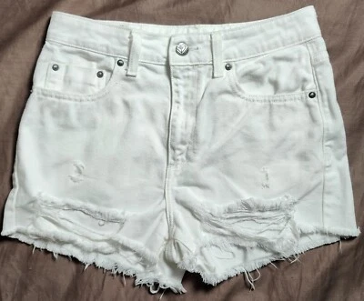 Roxy White Women's Shorts Size 27 Distressed 100% Cotton - Image 1 of 4