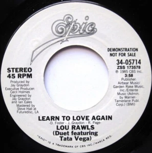 Lou Rawls Featuring Tata Vega – Learn To Love Again (Epic DJ 45) 1985 Soul, - Picture 1 of 1