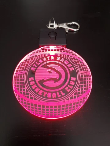 Atlanta Hawks Basketball 3D Light Keychain Cover