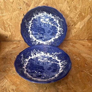2 x J & G MEAKIN Blue & White Merrie England Soup Pasta Cereal Bowl Haddon Hall - Picture 1 of 6