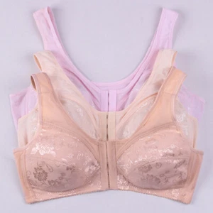 Ladies Front Fastening Firm Support Non Wired Lace Trim Bra Plus Size Uk Cups 、 - Picture 1 of 18