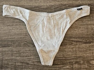 New Victoria's Secret Pink Size XL Extra Large Grey Thong NWT - Picture 1 of 9