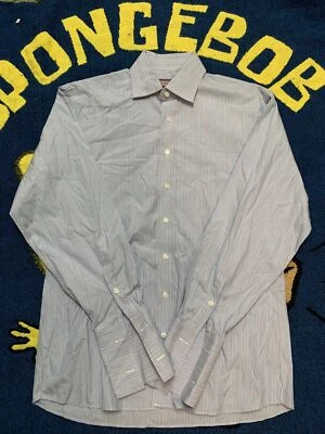 Vineyard Vines Mens Dress Shirt Large 100's 2-Ply Blue Striped French Cuff NWOT - Image 1 of 4