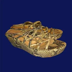 Vintage stuart weitzman snakeskin wedge sandal - Picture 1 of 4