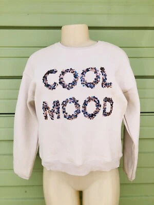 NEW Zara Kids SEQUINNED 'COOL MOOD' SWEATSHIRT Size 11 12 YRS 152 CM #3202 - Image 1 of 4