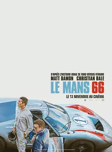 LE MANS 66 Affiche Cinéma Originale ROULEE 53x40 cm Movie Poster FORD vs FERRARI - Imagen 1 de 1