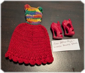 Handmade Monster High 11.5" Fashion Doll Crocheted Dress NEW Variegated & Red - Picture 1 of 8