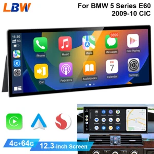 12.3'' Ultra-thin Screen Android Car GPS Navi Carplay For BMW E60 2009-2010 CIC - Picture 1 of 19