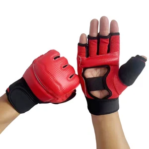 Half Finger Boxing Gloves MMA Fighting Kick Boxing Gloves Karate Muay Gloves - Picture 1 of 16