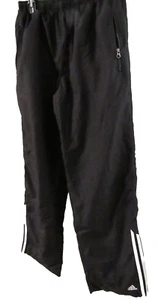 Adidas Size M Long Women's Athletic Pants  white Stripe Black Lined VGUC - Picture 1 of 6