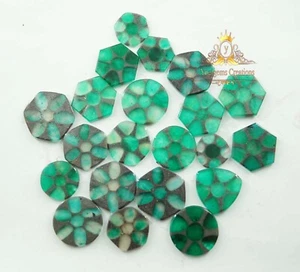 Certified Natural 250 Ct Lovely Trapiche Emerald Rare Mix Cut Lot Loose Gemstone - Picture 1 of 7