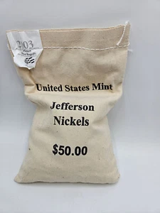 π 2003-P Jefferson United States Mint 1000 Nickel Series Coins $50 Bag - Picture 1 of 2