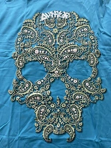  Camiseta Avirex Sugar Skull Skater Punk Vintage Nueva con Etiquetas Azul Talla 2XL 100% Algodón - Imagen 1 de 5