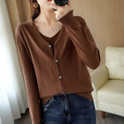 Lady Knitted Cardigan Coat Casual Jacket Sweater Jumper Knitwear Button Sweater