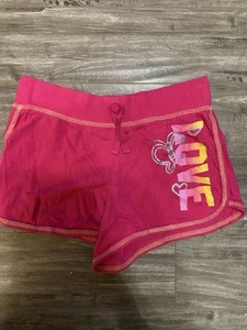 Girls Pink Love Shorts Size Large 10 - 12 Faded Glory - Picture 1 of 3