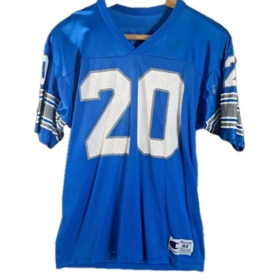 复古 Champion 底特律狮子会巴里·桑德斯 #20 球衣 44 码 — 第 1/4 张图片