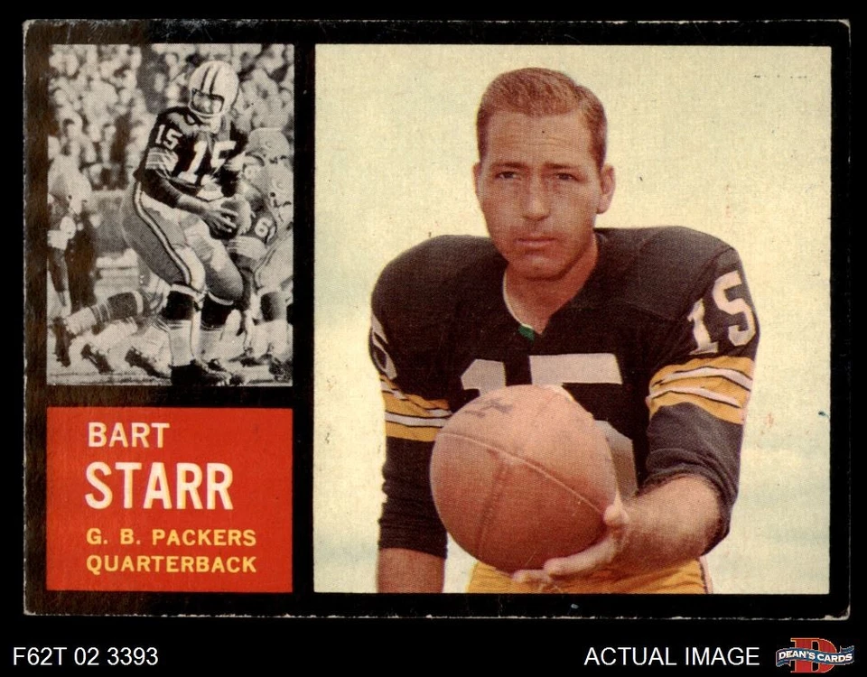 1962 Topps #63 Bart Starr Packers HOF Alabama 3 - VG - Image 1 of 1