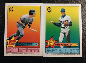 1989 O Pee Chee Super Star Hershiser / Cone / Puckett / Clark / Mattingly RARE - Picture 1 of 5