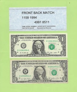 11135861 & 16853111' .. FORWARD & BACK SERIAL $1 MATCH 2009 ..CU & 2003A - Picture 1 of 1