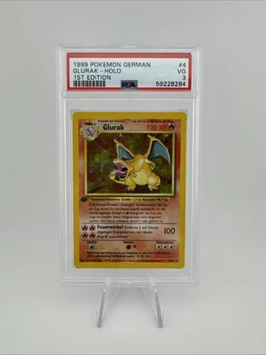 Charizard 004/102 Base Set Holo 1st Edition German (Glurak) PSA 3 Very Good! - Image 1 of 2