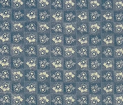 "Tela vintage Joan Kessler CONCORD azul mini cuadros floral 44"" de ancho x 2-2/3 yardas" Foto 1 de 4