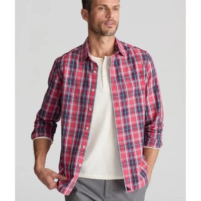 Untuckit Santa Barbara Shirt 2XL  Slim Tall Vintage Red & Blue Plaid Button Down - Image 1 of 4