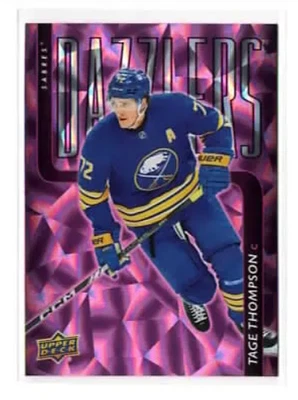 2025-26 Upper Deck Series 1 Pink Dazzlers #DZ-15 Tage Thompson Buffalo Sabres - Image 1 of 2