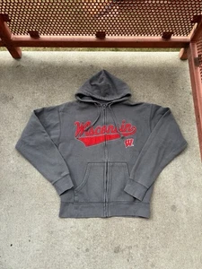 University of Wisconsin Badgers grau Hoodie Sweatshirt groß bestickt - Bild 1 von 6