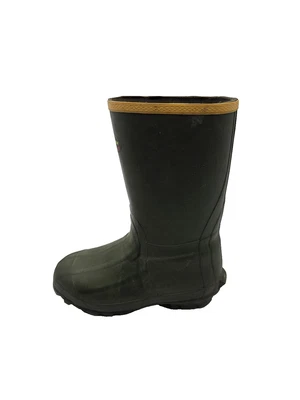 LaCrosse Youth Sz 3 Lil’ Burly 9” Steel Shank OD Green Hunter Rubber Rain Boots - Image 1 of 4