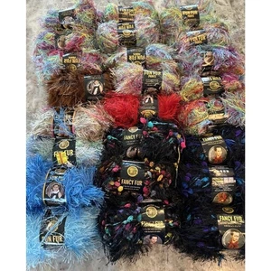 Lion Brand Yarn FANCY FUR Mix Colors Lot Of 24 Yarns See Picture! New - Picture 1 of 1