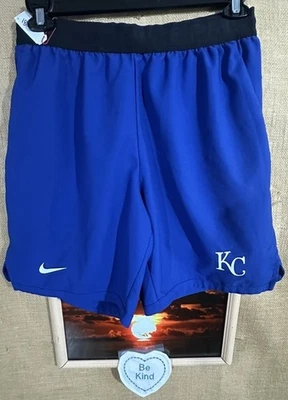 Nike Pro Dri-Fit Hombre’s L MLB Kansas City Azul Atlético Bolsillos Cortos Elástico Dra Foto 1 de 4